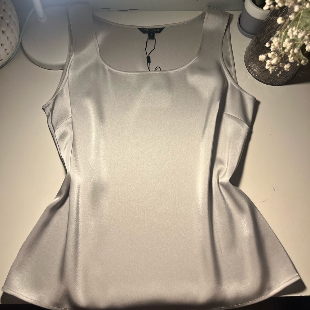 St. John Metallic Silver Tank